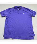 Polo Ralph Lauren Shirt Mens Short Sleeve 1/4 Button Sz XL Purple Yellow... - $24.27 CAD