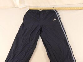 Adult Men&#39;s Adidas Blue W/ White 3 Striped Lined Workout Running Pants 3... - $13.81