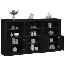 Sideboard with LED Lights Black 181.5x37x100 cm - £153.97 GBP