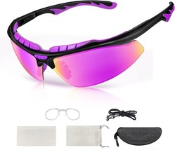 Polarized Cycling Glasses, Sports Sunglasses, Outdoor Sunglasses (Purple) - £15.32 GBP