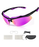 Polarized Cycling Glasses, Sports Sunglasses, Outdoor Sunglasses (Purple) - £15.21 GBP