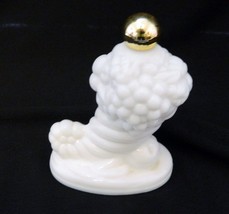 Milk Glass Cornucopia 6 oz. Avon Skin-So-Soft Bath Oil Bottle Decanter Empty - £10.08 GBP