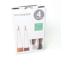 New 4 Piece Glass Olive Salt Pepper Kitchen Storage Container Set Servappetit - £9.49 GBP