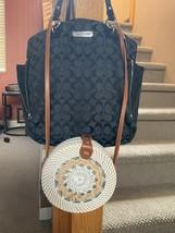 Handmade Boho straw woven round crossbody box bag - $42.08