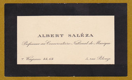 French Tenor Albert Salza Authentic Business Card - Professeur au Conservatoire - £15.73 GBP