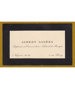 French Tenor Albert Salza Authentic Business Card - Professeur au Conser... - £15.42 GBP