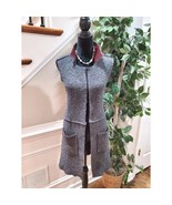 Anthropologie MOTH Gray Acrylic Sleeveless Casual Open Front Jacket Vest... - $37.91 CAD