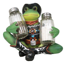 Cowboy Toad Frog With Hat Boots And Southwest Serape Salt Pepper Shakers... - $26.99