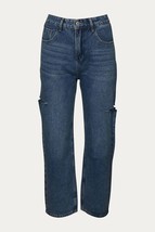 Bijoumontre cutout high-rise straight-leg jeans in Denim Blue - £23.92 GBP