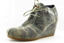 Toms Boot Sz 6.5 M Short Boots Almond Toe Green Fabric Women - £20.24 GBP