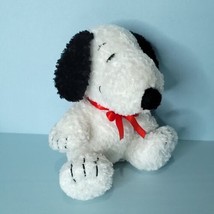 Snoopy Charlie Brown Dog Plush Stuffed Animal Red Bow Tie Furry Sitting 8&quot; - €17,31 EUR