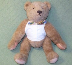 1982 Gund Bialosky Teddy 18&quot; Poseable Bear Vintage Stuffed Tuxedo Shirt Bow Tie - £11.05 GBP