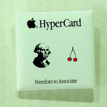 Vintage Apple Computer Pin - Hypercard - Washington and Cherries - 1987 - £20.47 GBP