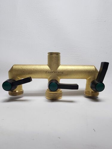 Brass Garden Hose Splitter, 3/4&quot; 3 Way Tap Splitter,Hose Tap Splitter Co... - $18.66