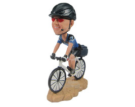 Custom Bobblehead Male Cyclist In Cycling Outfit Racing With His Bicycle - Sport - £79.93 GBP