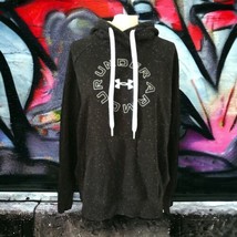 Under Armour Speckled Hoodie M Sweatshirt Hooded Black Long Sleeve Worko... - $19.77