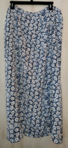 Excellent Womens Villager Woman Blue W/ Floral Print Lined Long Skirt Size 16W - £18.35 GBP