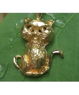 Haunted 14K Gold Cat Necklace Cat Spirit Witch Familiar Companion - $377.77