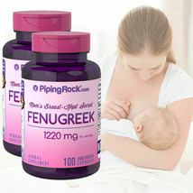2 Bottles Fenugreek 1220mg Moms Mothers Natural Breast Milk Herbal Supplement - £15.95 GBP