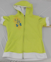 UNDER ARMOUR YSM LOOSE YELLOW WHITE SHORT SLEEVE ZIP UP HOODIE SHIRT YOU... - $19.79