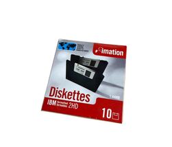 New Genuine Imation IBM Formatted 2HD 1.44MB Diskettes (7 Pack) - $10.84