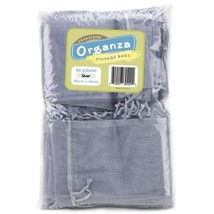 [Pack Of 4] Lot of 50 Silver Drawstring Organza Storage Bags - £31.53 GBP