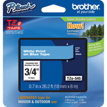 Brother TZ545 3/4&quot; 18mm white on blue TZ label tape TZe545 PT9800PCN PT2... - $42.74
