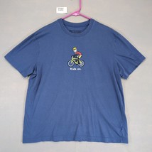 Life Is Good Men&#39;s L T-Shirt, Ride On Cyclist, Blue Short Sleeve Crewnec... - $20.00