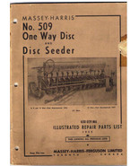 Massey Harris No 509 One Way Disc &amp; Disc Seeder Illustrated Repair Parts... - £15.56 GBP