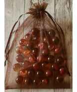 Thirty Six (36) ~ Clear &amp; Amber ~ "Clearie" ~ Glass Marbles ~ 16mm - 18m... - $30.00