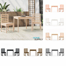 Outdoor Garden Patio Wooden Pine Wood 3 Piece Bistro Dining Set Chairs Table - £163.23 GBP+