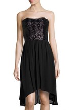 NWT Women&#39;s Ella Moss Black Elegant Strapless Sequined Bodice Dress Sz M Medium - £31.64 GBP