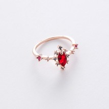 New Fashion Inlaid Crystal Zircon Ring Sweet and Elegant Flower Ring Girl Lady F - £7.63 GBP