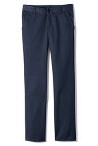Lands End Uniform Junior Size 1, 24&quot; Inseam Plain Front Chino Pant, Classic Navy - £14.38 GBP