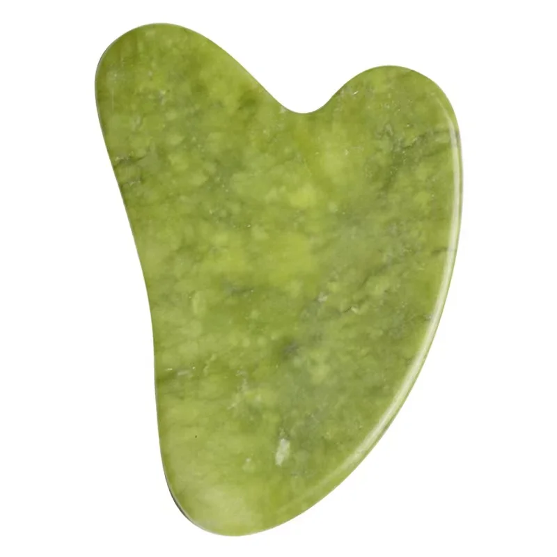 Jade guasha stone green handled face body massage scraper heart shape jade gua sha tool thumb200