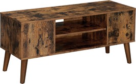 Vasagle Retro Tv Stand For Tvs Up To 42 Inches, Mid-Century, Rustic Brown. - £121.08 GBP