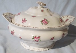 John Maddock and Sons Alsager Roses Soup Tureen Gold Trim - £34.84 GBP