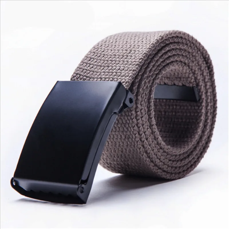 Men waist belt leather canvas woven elastic stretch pin buckle belts for ladies leisure thumb200