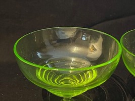 Set of 2 antique uranium large cocktail glasses, marked all over - $68.31