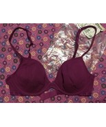 Victoria&#39;s Secret Signature Plunge bra berry glaze purple cotton 34B New - £14.75 GBP