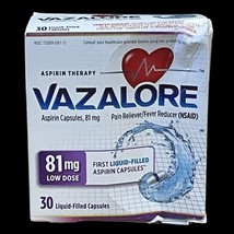 Vazalore Aspirin 81 Mg Low Dose Pain Treatment 30 Capsule 1/2025 Dented Box - $37.57