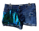 Jordache Girls Size 14 Shorts Distressed Cuffed Denim Sequins - $5.58