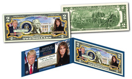 Donald &amp; Melania Trump * First Presidential Couple * Genuine Official $2 Bill - £11.22 GBP
