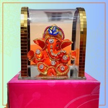 Red Ganesh Ji Murti Idol Blessings for Pooja Room Home Decor Mandir - £26.25 GBP