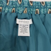 Dressbarn RN#94174 Women's Green Floral Elastic Waist Pull On Skirt Size Skirt image 3