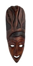 Vintage Hand Carved &amp; Painted Long Wooden African Tribal Mask Hanging Wall Art - £37.45 GBP