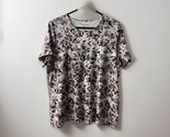 Croft &amp; Barrow Short Sleeved T shirt Womens Plus Size 1X Pink Floral Rou... - $11.76
