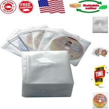 Space-Saving 100PCS Clear CD Sleeves with Drop-Proof Closure for Disc Se... - $315.07 MXN