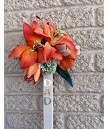 Cemetery flowers, cemetery decoration, lillies memorial flowers, Dad cro... - $26.00