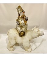Vintage SEYMOUR MANN Snowman Riding On Polar Bear Winter Ceramic Home Ac... - £36.59 GBP